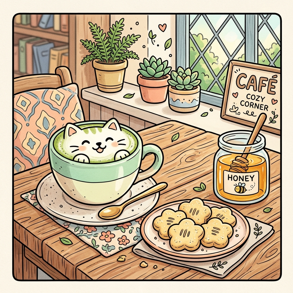 Tách Trà Matcha & Bánh Quy